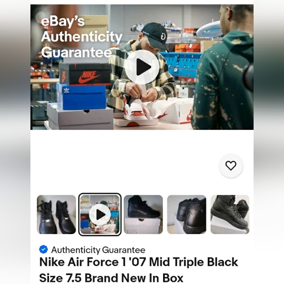 Nike Air Force 1 '07 Mid Triple Black Size 7.5 Brand New In Box Women's... - Picture 13 of 13